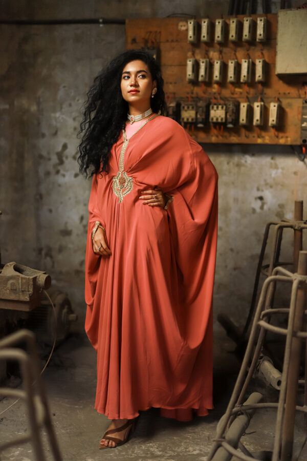 Jamila Draped Kaftan - Onion