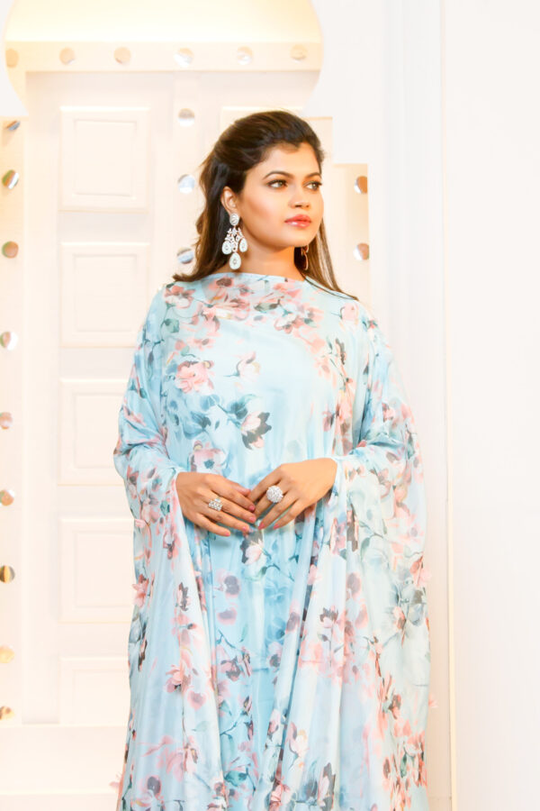 Zara Cape Kaftan - Baby Blue