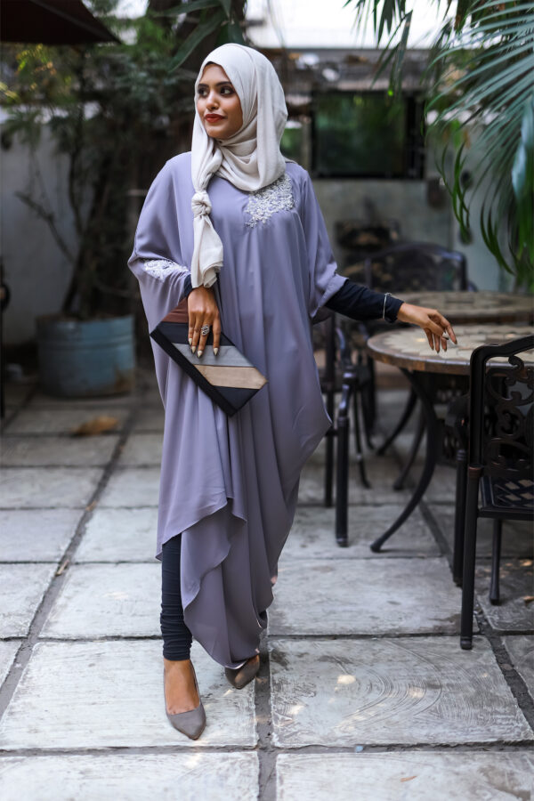 Leen Drape Dress - Pale Slate - Image 2
