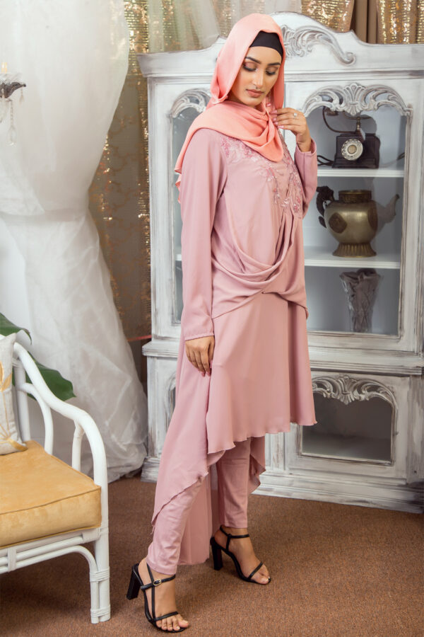 Leen Drape Dress - Pink