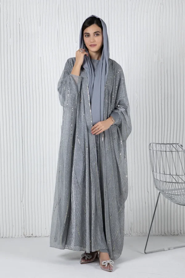 Qamar Abaya Set - Gray