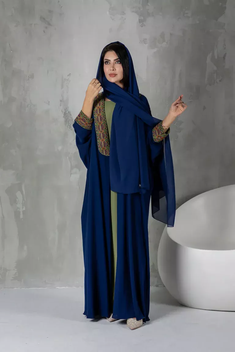 Moroccan Abaya - Navy 2