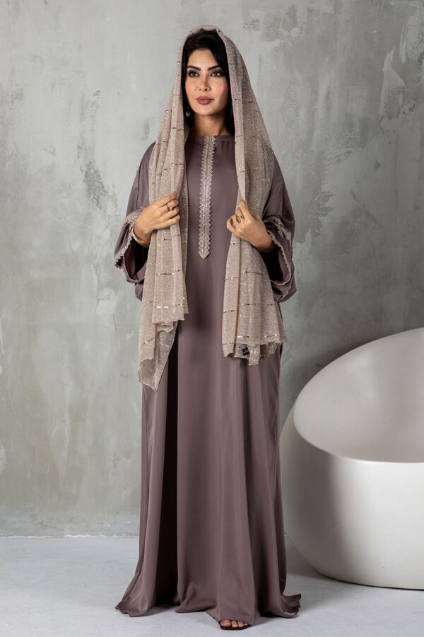 Bliss Abaya set - Hazelnut - Image 3