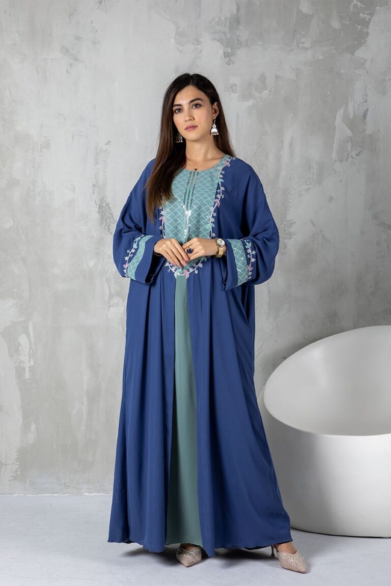 Creeper Layer Abaya - Baby Blue 2