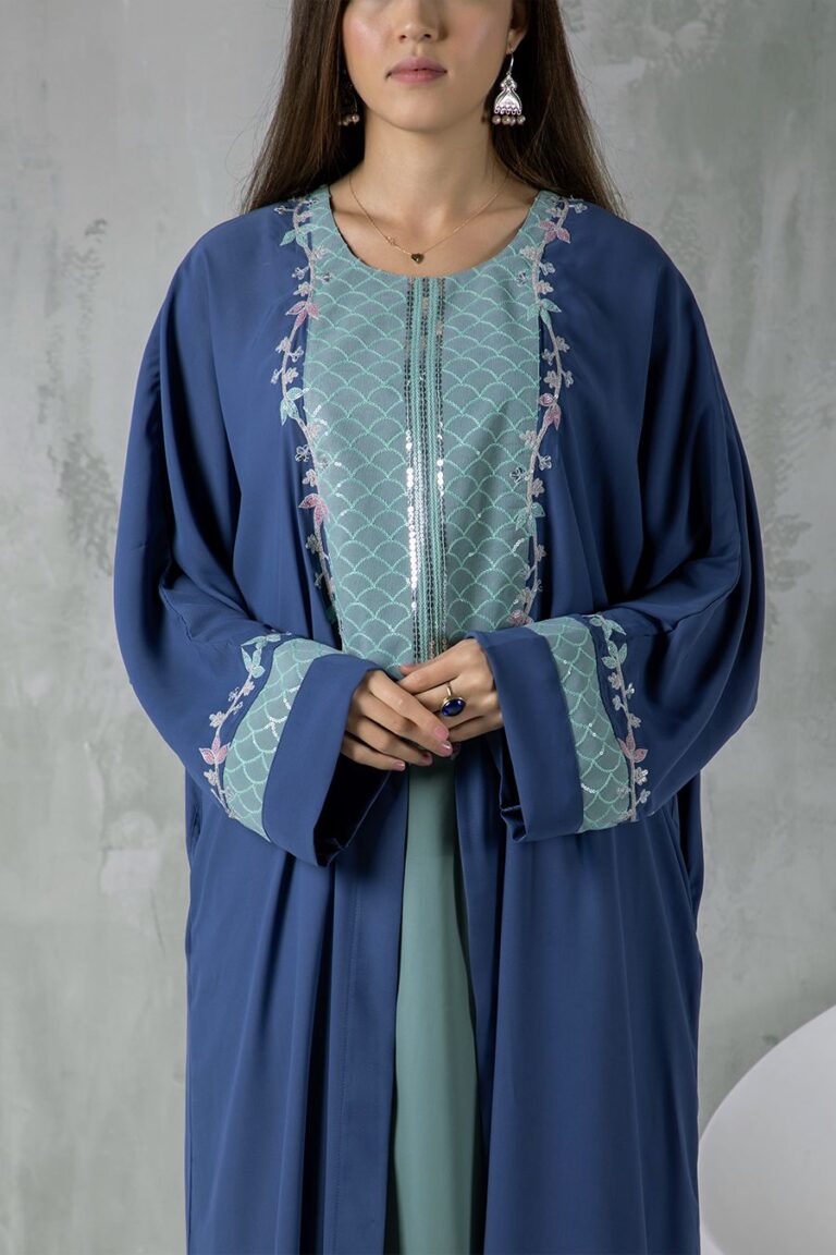 Creeper Layer Abaya - Baby Blue 2