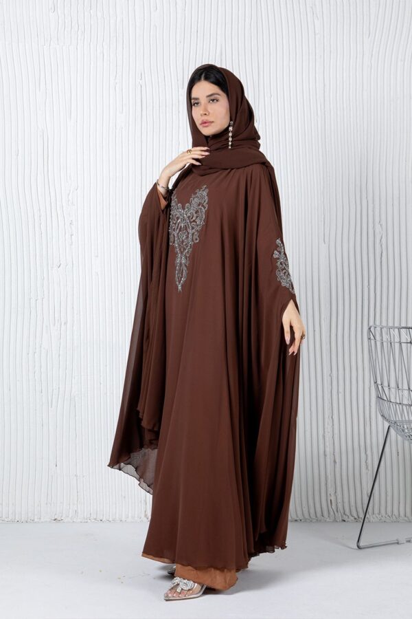 Mahra Cape Kaftan - Coffee - Image 3