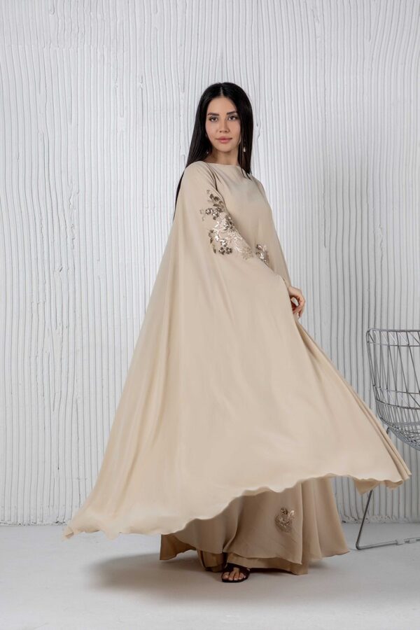 Mahra Cape Kaftan - Ivory - Image 2