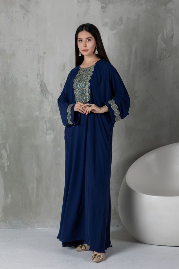 Aarfa Kaftan Dress - Navy