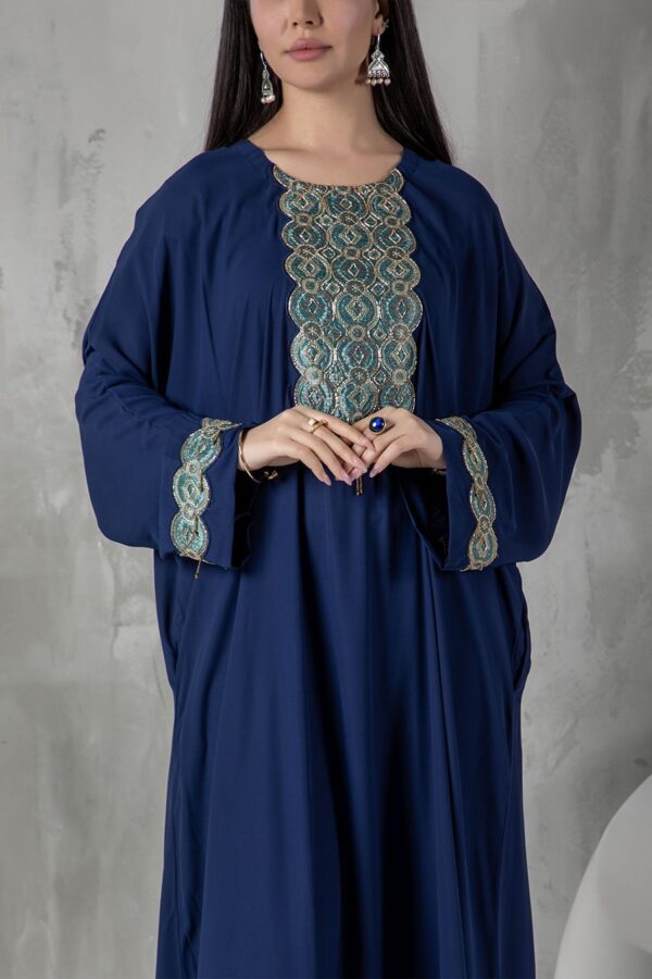 Aarfa Kaftan Dress - Navy - Image 3