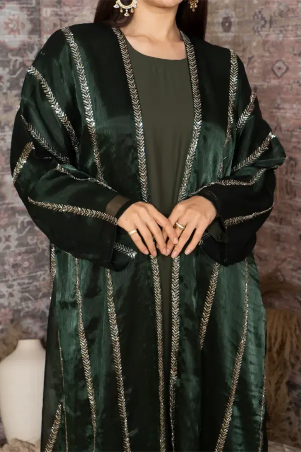 Regan Abaya Set- Hunter Green - Image 3