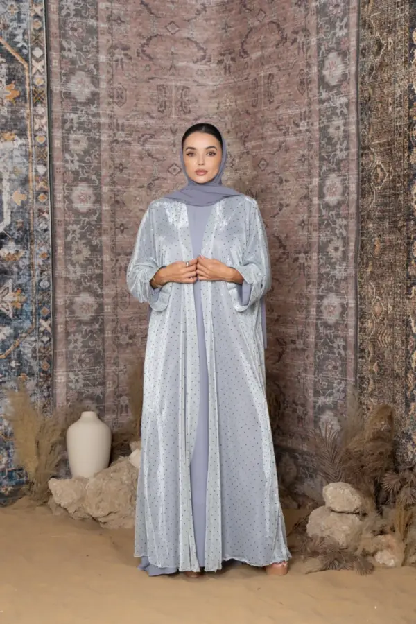Bling Abaya Set- White