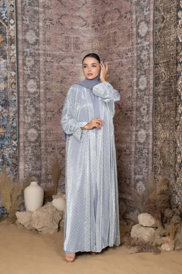 Bling Abaya Set- White - Image 2