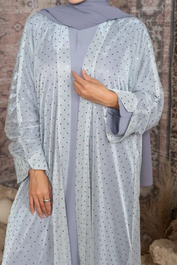 Bling Abaya Set- White - Image 3