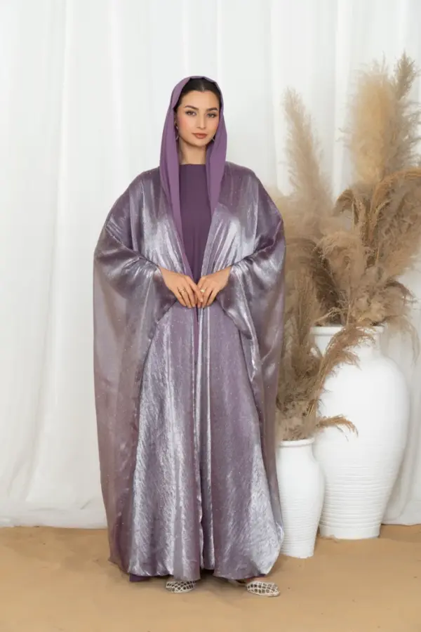 Glitzy Knot Abaya Set-Lilac